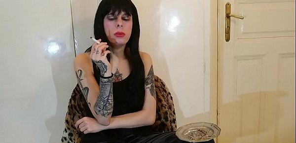  Beth Kinky - Sexy goth domina smoking pt1 HD
